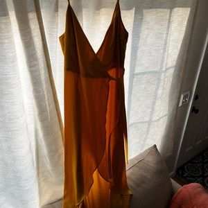 Show me your Mumu Miriah Wrap Dress - Honey Gold